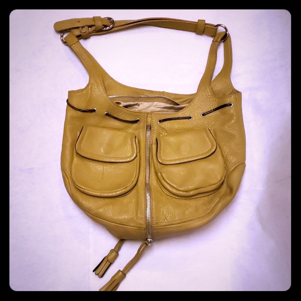 Ripani Italian Leather Expandable Hobo Purse